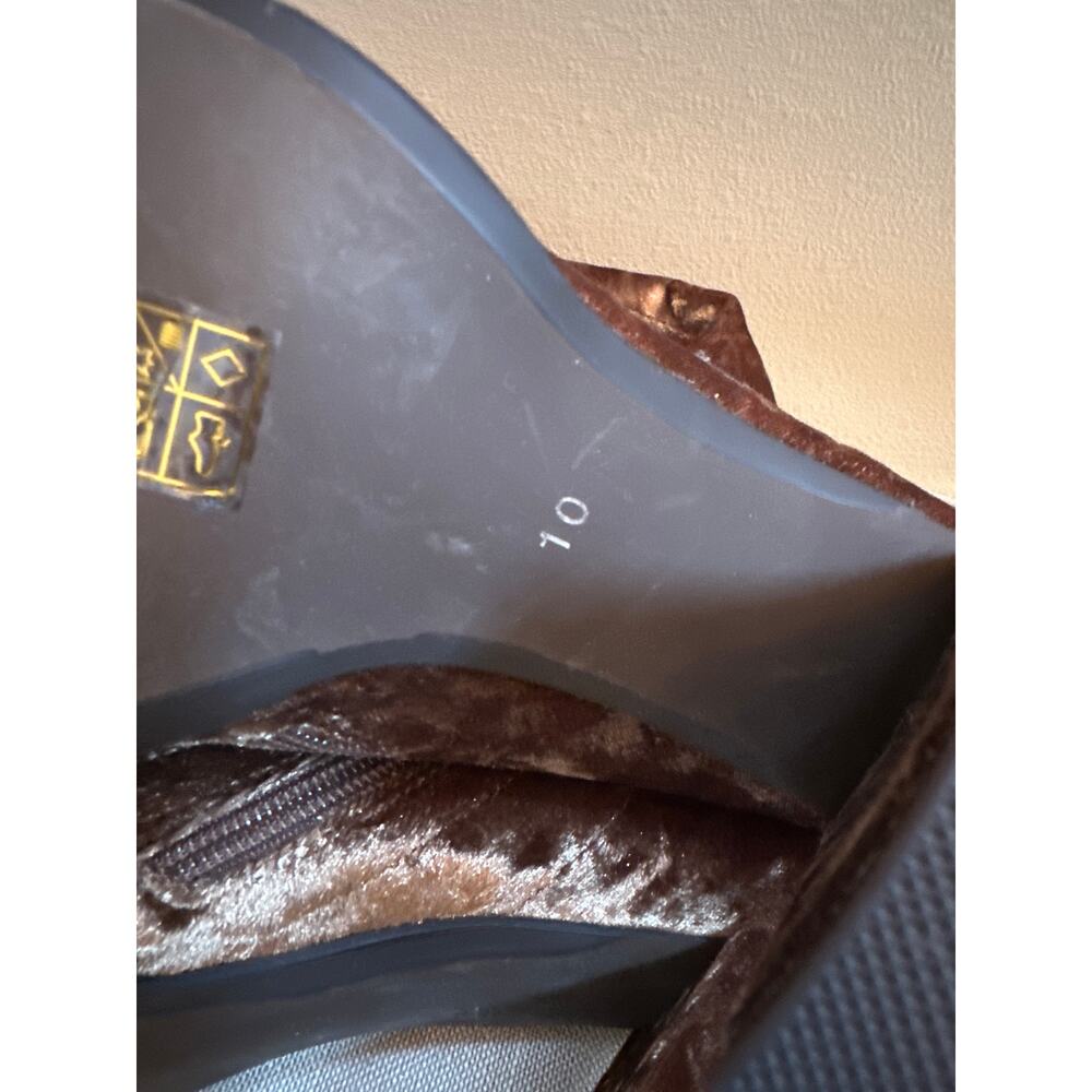 Jeffrey Campbell Naissance Crushed Velvet Knee-high Brown Boots Size 10 - Picture 7 of 9